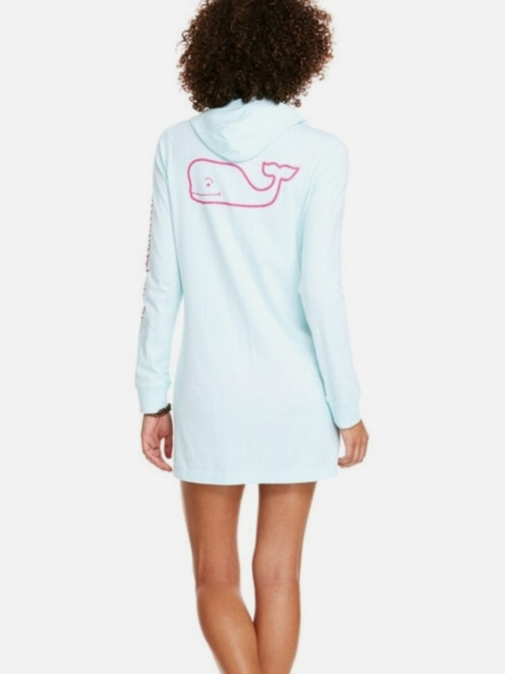 Vineyard Vines Dress Cover Up Hoodie Dress with Pink Whale Graphic